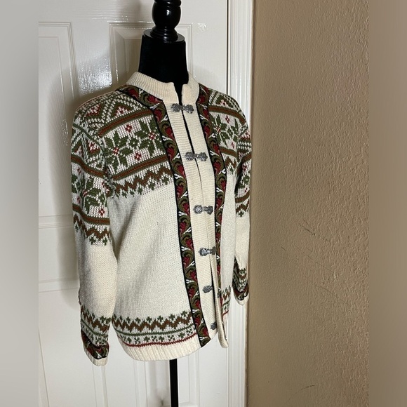 firda Sweaters - Vintage Firda Nordic Jumper Norway Cardigan Fair Isle Sweater Wool Size 42